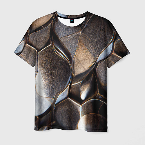 Мужская футболка Бронзовая чешуя дракона доспех / 3D-принт – фото 1