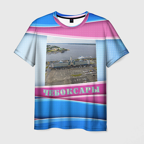 Мужская футболка Чебоксары - речной вокзал / 3D-принт – фото 1