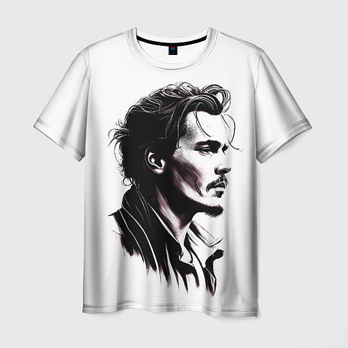 Мужская футболка Джонни Депп - рисунок / 3D-принт – фото 1