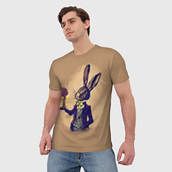 Футболка мужская Кролик в костюме с подарком, цвет: 3D-принт — фото 2