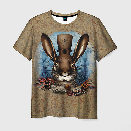 Мужская футболка Ретро кролик / 3D-принт – фото 1