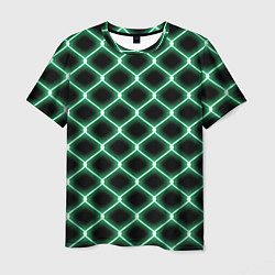 Футболка мужская Зелёная неоновая сетка, цвет: 3D-принт