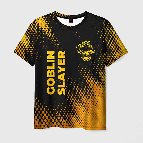 Мужская футболка Goblin Slayer - gold gradient: надпись, символ / 3D-принт – фото 1