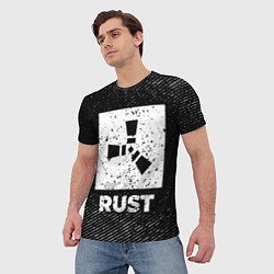 Футболка мужская Rust с потертостями на темном фоне, цвет: 3D-принт — фото 2