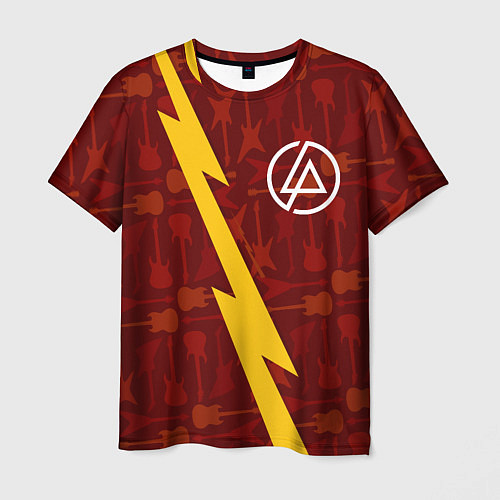 Мужская футболка Linkin Park гитары и молния / 3D-принт – фото 1