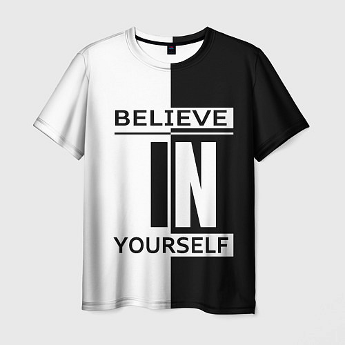 Мужская футболка Believe in yourself / 3D-принт – фото 1