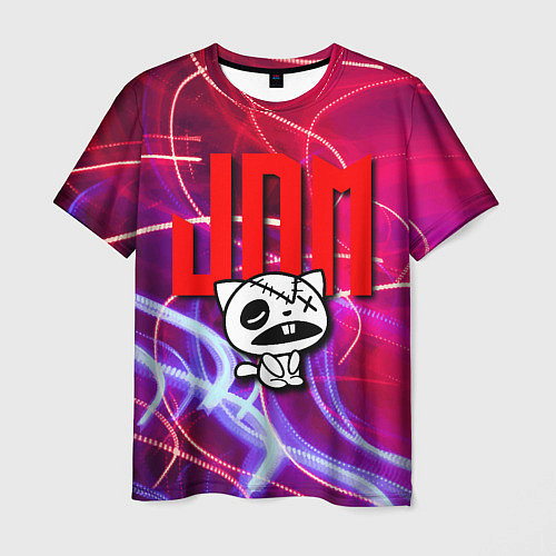 Мужская футболка JDM style - одноглазый котик / 3D-принт – фото 1