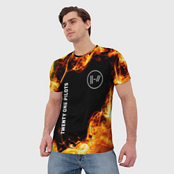 Футболка мужская Twenty One Pilots и пылающий огонь, цвет: 3D-принт — фото 2