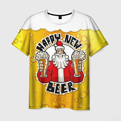 Мужская футболка С новым пивом / 3D-принт – фото 1