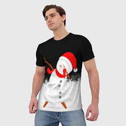 Футболка мужская Снеговик dab, цвет: 3D-принт — фото 2