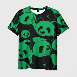 Мужская футболка Panda green pattern