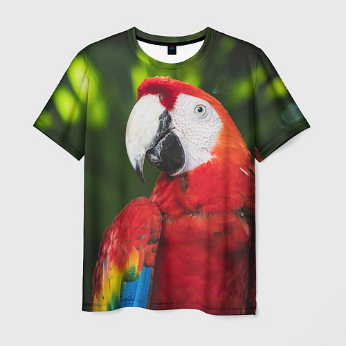 Мужская футболка Красный попугай Ара / 3D-принт – фото 1