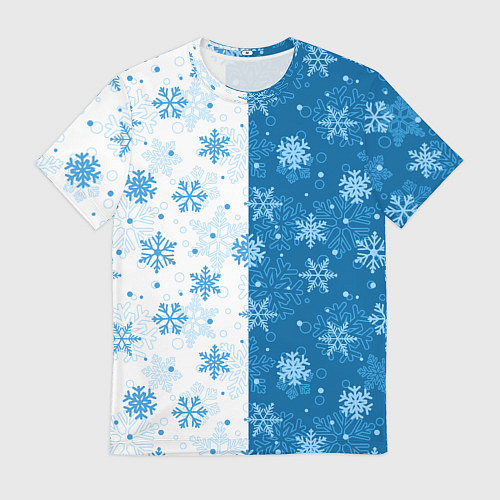 Мужская футболка Красивые снежинки / 3D-принт – фото 1
