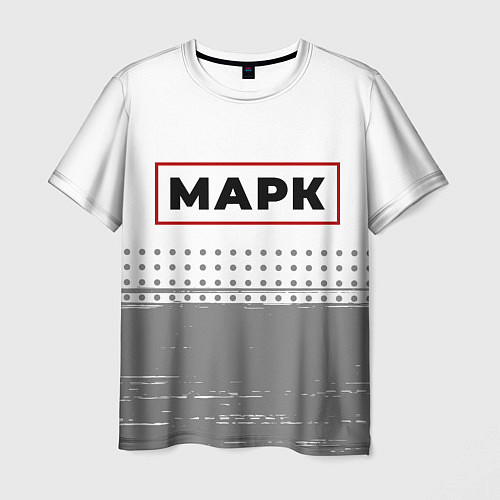 Мужская футболка Марк - в красной рамке на светлом / 3D-принт – фото 1
