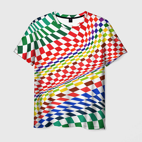Мужская футболка Разноцветная оптическая иллюзия / 3D-принт – фото 1
