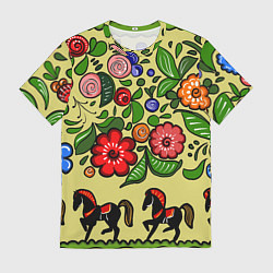 Футболка мужская Роспись лошади, цвет: 3D-принт