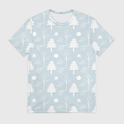 Футболка мужская Зимние ёлочки, цвет: 3D-принт