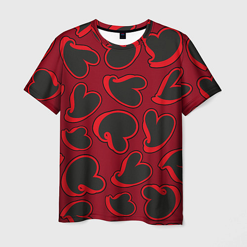 Мужская футболка Black hearts / 3D-принт – фото 1