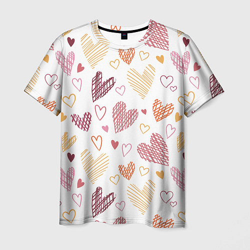 Мужская футболка Hearts world / 3D-принт – фото 1