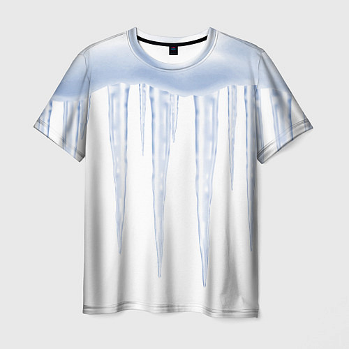 Мужская футболка Сосульки со снегом / 3D-принт – фото 1