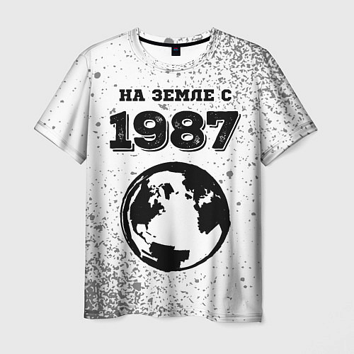 Мужская футболка На Земле с 1987: краска на светлом / 3D-принт – фото 1