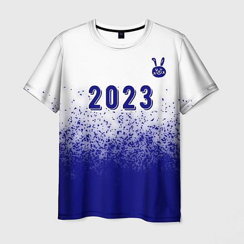 Мужская футболка 2023 Кролик рисованный: символ сверху на светлом / 3D-принт – фото 1