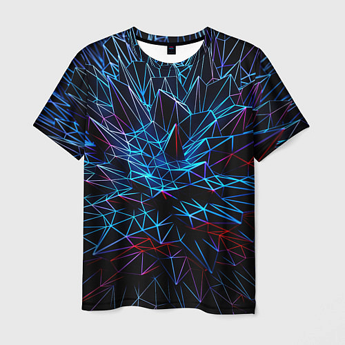 Мужская футболка Abstract black crystals / 3D-принт – фото 1