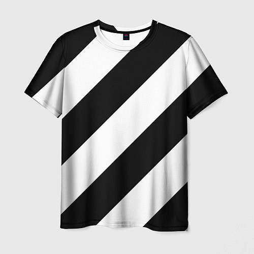 Мужская футболка Черно-белые полосы / 3D-принт – фото 1