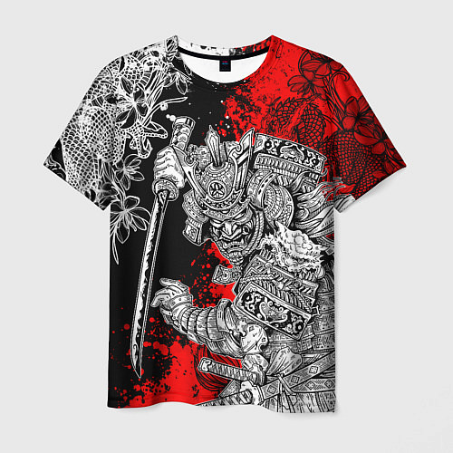 Мужская футболка Самурай и драконы / 3D-принт – фото 1