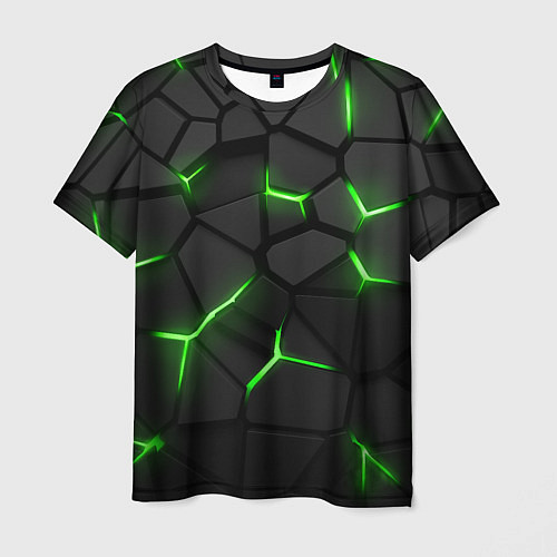 Мужская футболка Green neon steel / 3D-принт – фото 1