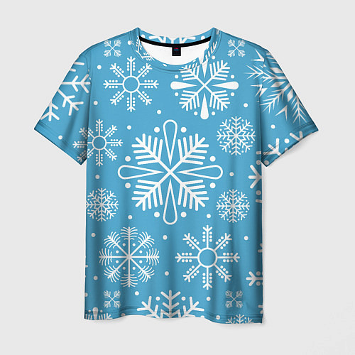 Мужская футболка Snow in blue / 3D-принт – фото 1