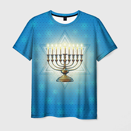 Мужская футболка Ханука праздник света / 3D-принт – фото 1
