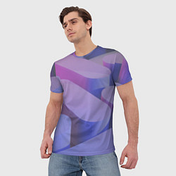 Футболка мужская Абстрактные фиолетовые прямоугольники со скругленн, цвет: 3D-принт — фото 2