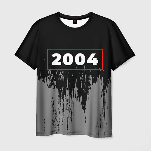 Мужская футболка 2004 - в красной рамке на темном / 3D-принт – фото 1