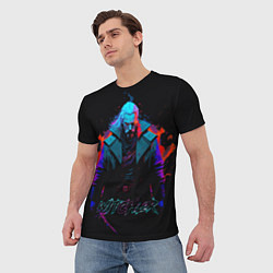 Футболка мужская Witcher in neon style, цвет: 3D-принт — фото 2