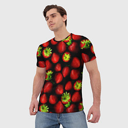 Футболка мужская Клубничка - ягоды, цвет: 3D-принт — фото 2