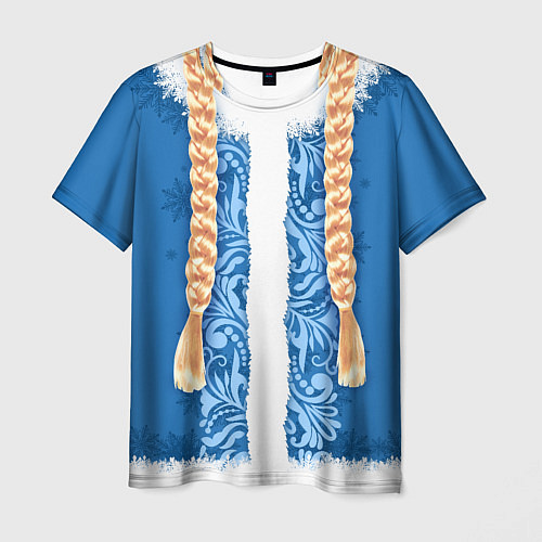 Мужская футболка Снегурка с косами / 3D-принт – фото 1
