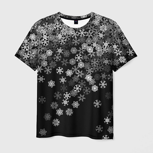Мужская футболка Пушистые снежинки / 3D-принт – фото 1