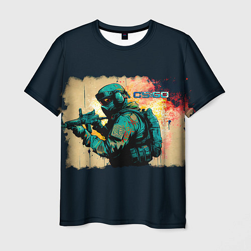 Мужская футболка Counter Strike street art / 3D-принт – фото 1