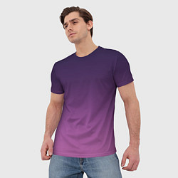 Футболка мужская Пурпурный-лиловый градиент, цвет: 3D-принт — фото 2