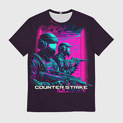 Футболка мужская Cs Go neon, цвет: 3D-принт