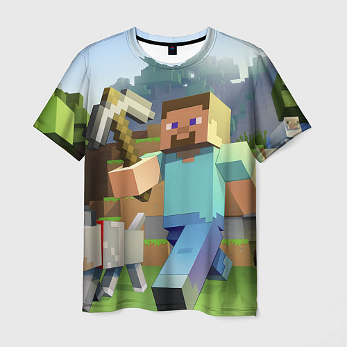 Мужская футболка Майнкрафт с киркой / 3D-принт – фото 1