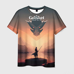 Футболка мужская Genshin Impact, Dragon, цвет: 3D-принт