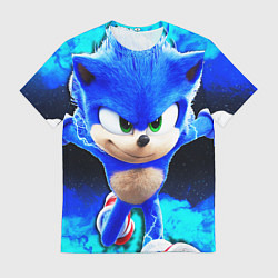 Футболка мужская Sonic неоновый дым, цвет: 3D-принт