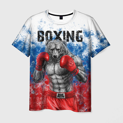 Мужская футболка Бокс - Россия / 3D-принт – фото 1