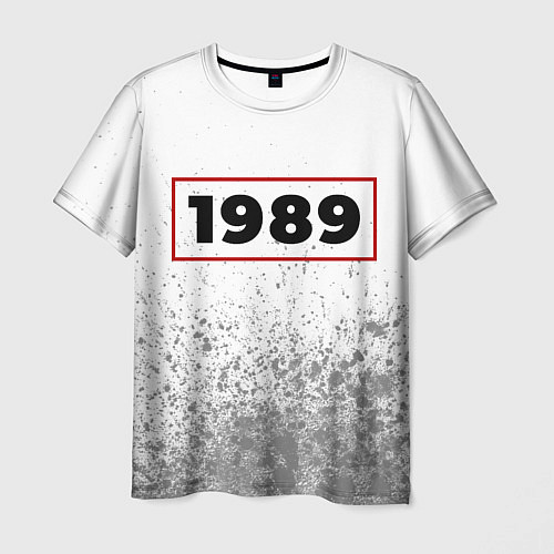 Мужская футболка 1989 - в красной рамке на светлом / 3D-принт – фото 1