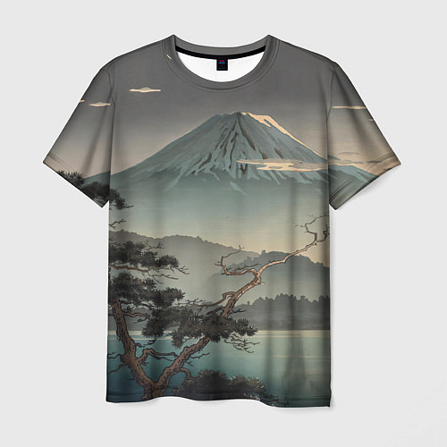 Мужская футболка Великий вулкан Фудзияма / 3D-принт – фото 1