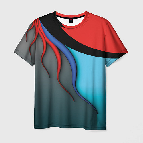 Мужская футболка Разноцветные ручейки / 3D-принт – фото 1