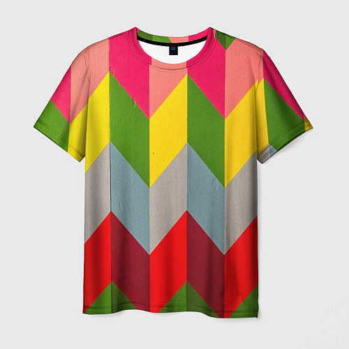 Мужская футболка Разноцветный ромбический абстрактный паттерн / 3D-принт – фото 1