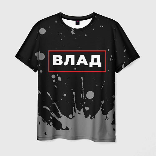 Мужская футболка Влад - в красной рамке на темном / 3D-принт – фото 1